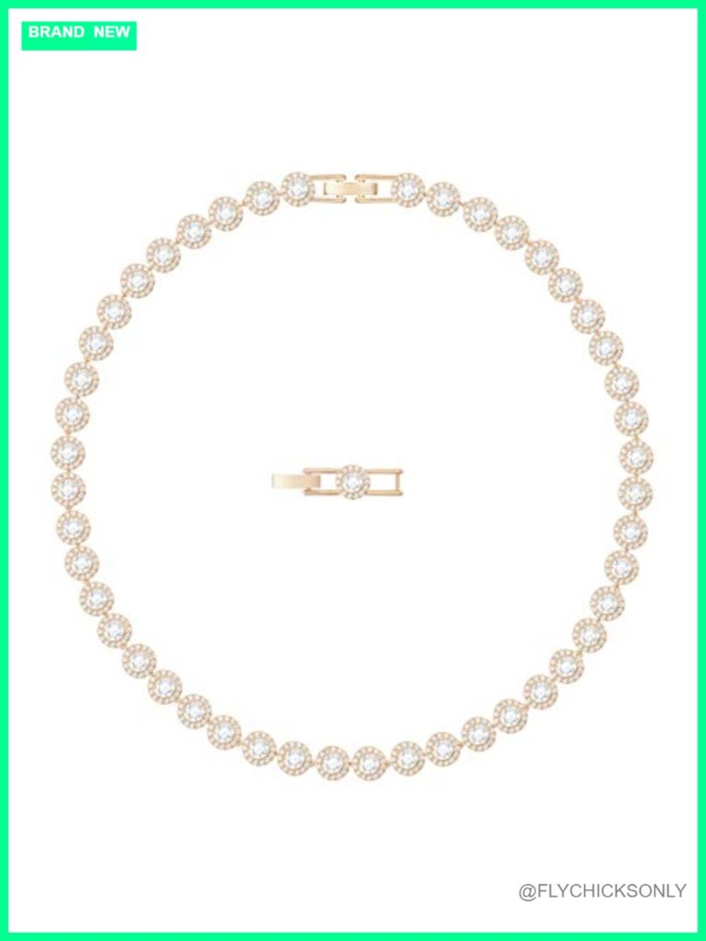Swarovski Una Angelic Crystal Choker Necklace Rose Gold Tone Finish 14in
